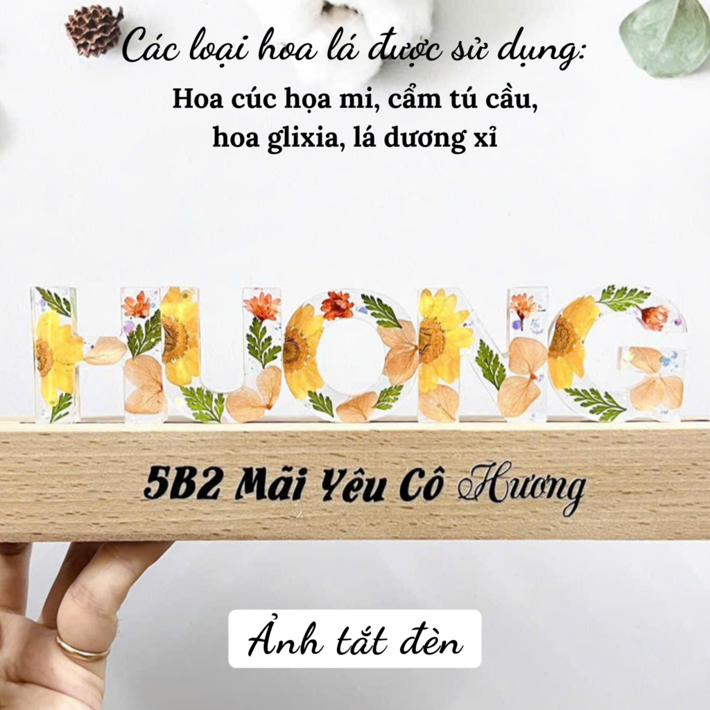 Den ngu hoa kho mau cam noi bat voi hoa la kho tu nhien