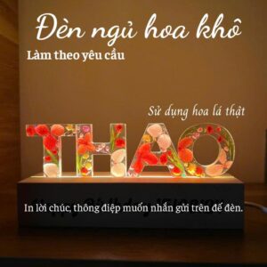 Qua tang handmade vo cung y nghia doc dao voi cac loai hoa kho Resin den LED