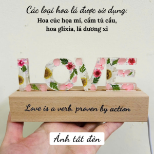 ĐÈN CHỮ HOA KHÔ MÀU HỒNG