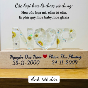 ĐÈN CHỮ HOA KHÔ MÀU TRẮNG