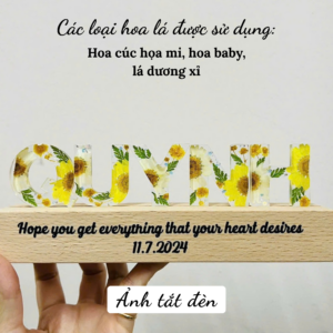 ĐÈN CHỮ HOA KHÔ MÀU VÀNG