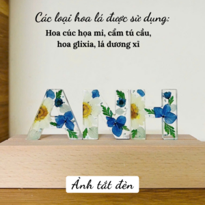 ĐÈN CHỮ HOA KHÔ MÀU XANH DƯƠNG