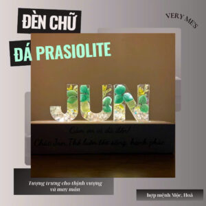 ĐÈN CHỮ HOA KHÔ VIP ĐÁ PRASIOLITE MẪU 01