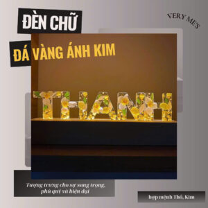 ĐÈN CHỮ HOA KHÔ VIP ĐÁ CHAMPAGNE MẪU 01