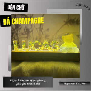 ĐÈN CHỮ HOA KHÔ VIP ĐÁ CHAMPAGNE MẪU 02