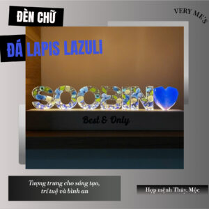 ĐÈN CHỮ HOA KHÔ VIP ĐÁ LAPIS LAZULI MẪU 01