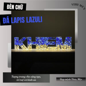 ĐÈN CHỮ HOA KHÔ VIP ĐÁ LAPIS LAZULI MẪU 03