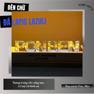 ĐÈN CHỮ HOA KHÔ VIP ĐÁ LAPIS LAZULI MẪU 04