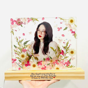 ĐÈN TRANH HOA KHÔ MÀU HỒNG