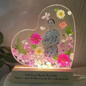 ĐÈN TRANH HOA KHÔ MÀU TÍM