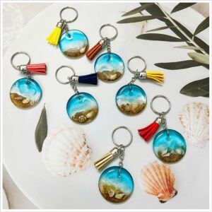 MÓC KHÓA DECOR RESIN HOA KHÔ HANDMADE MẪU 10