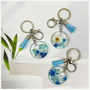 MÓC KHÓA DECOR RESIN HOA KHÔ HANDMADE MẪU 3