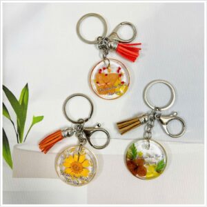 MÓC KHÓA DECOR RESIN HOA KHÔ HANDMADE MẪU 7