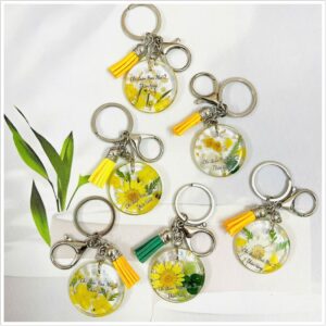 MÓC KHÓA DECOR RESIN HOA KHÔ HANDMADE MẪU 8