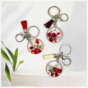 MÓC KHÓA DECOR RESIN HOA KHÔ HANDMADE MẪU 9