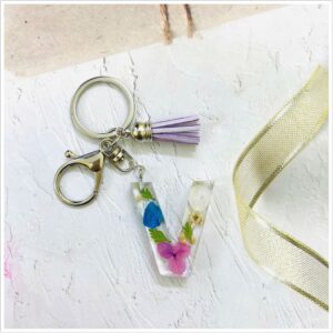 MÓC KHÓA CHỮ HOA KHÔ HANDMADE MẪU 15