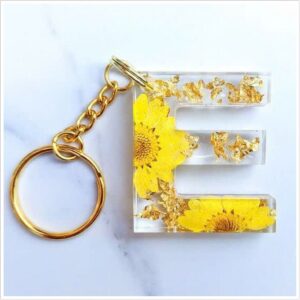 MÓC KHÓA CHỮ HOA KHÔ HANDMADE MẪU 9