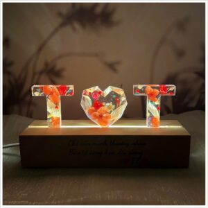 Đèn Chữ Hoa Khô Trái Tim Tình Yêu Mẫu 03