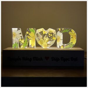 Đèn Chữ Hoa Khô Trái Tim Tình Yêu Mẫu 09