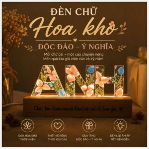 Đèn Chữ Hoa Khô Nghệ Thuật